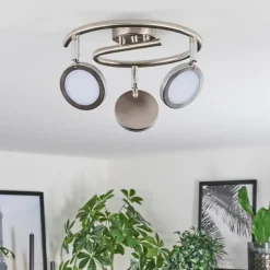 Sarnadinha Plafonnier LED Nickel mat, 3 lumières