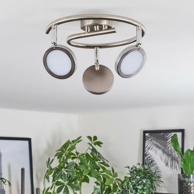 Sarnadinha Plafonnier LED Nickel mat, 3 lumières