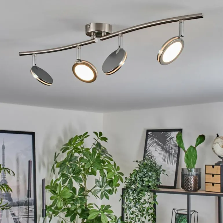 Sarnadinha Plafonnier LED Nickel mat, 4 lumières