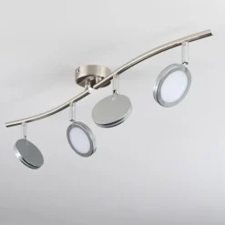 Sarnadinha Plafonnier LED Nickel mat, 4 lumières
