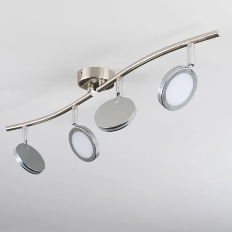 Sarnadinha Plafonnier LED Nickel mat, 4 lumières