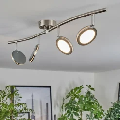 Sarnadinha Plafonnier LED Nickel mat, 4 lumières