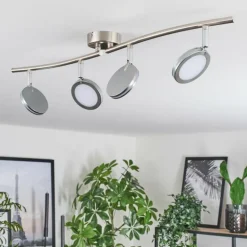 Sarnadinha Plafonnier LED Nickel mat, 4 lumières