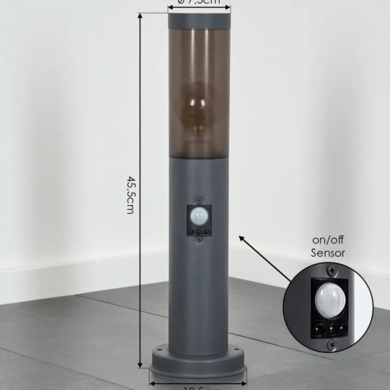 Sessa Borne lumineuse, Eclairage de chemin Anthracite, 1 lumière, Détecteur de mouvement
