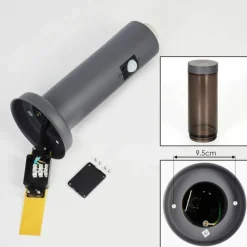 Sessa Borne lumineuse, Eclairage de chemin Anthracite, 1 lumière, Détecteur de mouvement