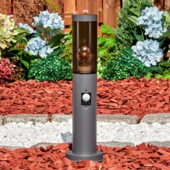 Sessa Borne lumineuse, Eclairage de chemin Anthracite, 1 lumière, Détecteur de mouvement