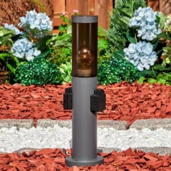 Sessa Borne lumineuse, Lampe à prise électrique, Eclairage de chemin Anthracite, 1 lumière