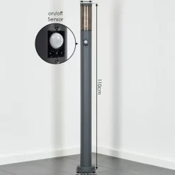 Sessa Eclairage de chemin Anthracite, 1 lumière, Détecteur de mouvement