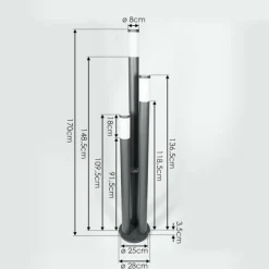 Sessa Eclairage de chemin Anthracite, 3 lumières