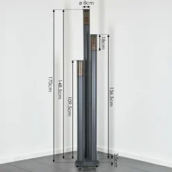 Sessa Eclairage de chemin Anthracite, 3 lumières