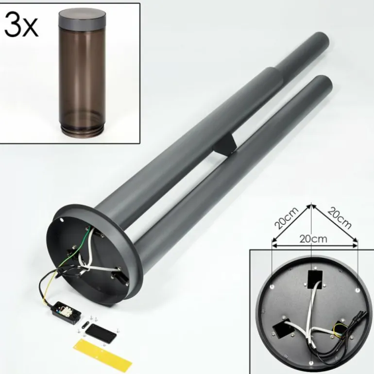 Sessa Eclairage de chemin Anthracite, 3 lumières