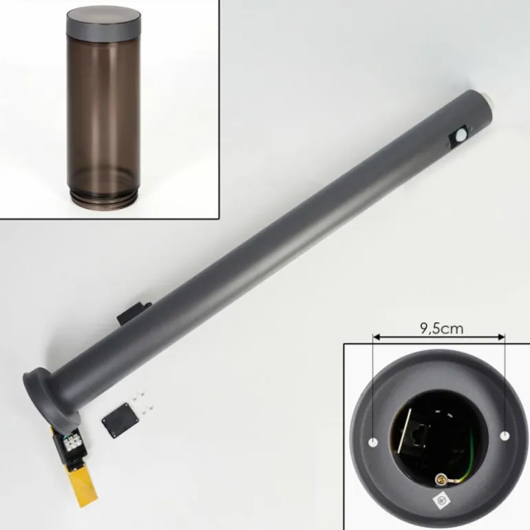 Sessa Lampe à prise électrique, Eclairage de chemin Anthracite, 1 lumière, Détecteur de mouvement