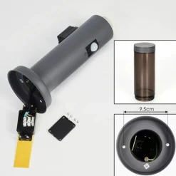 Sessa Prises électriques d'extérieur, Borne lumineuse, Eclairage de chemin Anthracite, 1 lumière, Détecteur de mouvement