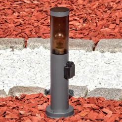 Sessa Prises électriques d'extérieur, Borne lumineuse, Eclairage de chemin Anthracite, 1 lumière