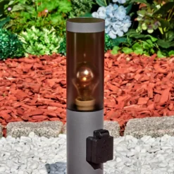 Sessa Prises électriques d'extérieur, Borne lumineuse, Eclairage de chemin Anthracite, 1 lumière