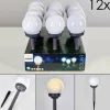Set de 12 lampes de jardin Hakon LED Gris, 1 lumière