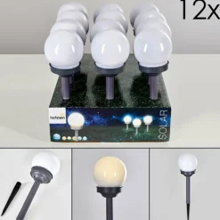 Set de 12 lampes de jardin Hakon LED Gris, 1 lumière
