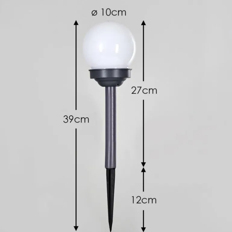 Set de 12 lampes de jardin Hakon LED Gris, 1 lumière