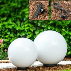 Set de boules lumineuses Miau Blanc, 2 lumières