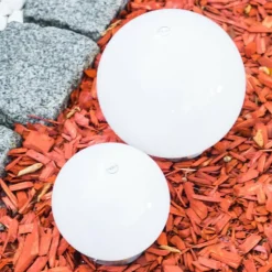 Set de boules lumineuses solaires LED Acier inoxydable, 2 lumières