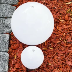 Set de boules lumineuses solaires LED Acier inoxydable, 2 lumières