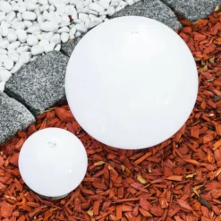 Set de boules lumineuses solaires LED Acier inoxydable, 2 lumières