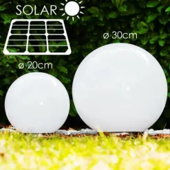 Set de boules lumineuses solaires LED Acier inoxydable, 2 lumières
