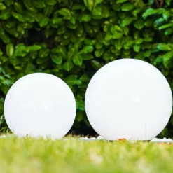 Set de boules lumineuses solaires LED Acier inoxydable, 2 lumières