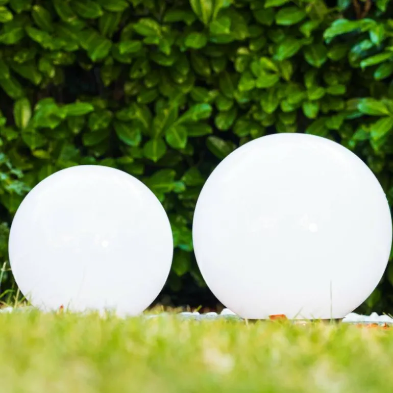 Set de boules lumineuses solaires LED Acier inoxydable, 2 lumières