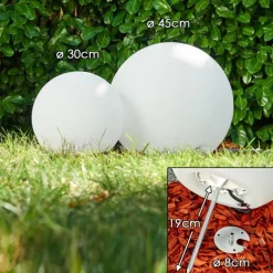 Set de boules lumineuses Arslev Blanc, 2 lumières