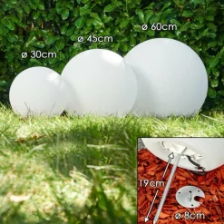 Set de boules lumineuses Arslev Blanc, 3 lumières