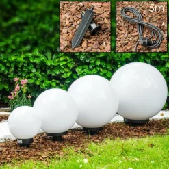 Set de boules lumineuses Miau Blanc, 4 lumières