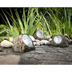 Set de lampes rocaille Globo SOLAR LED Gris, 3 lumières