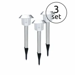 Set de lampes solaires Globo SOLAR LED Acier inoxydable, 1 lumière