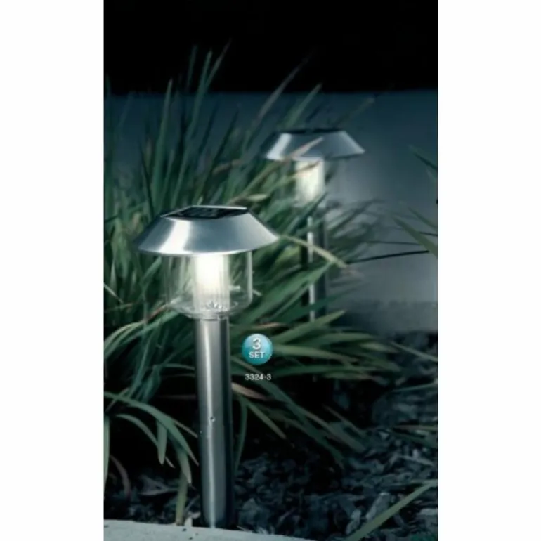 Set de lampes solaires Globo SOLAR LED Acier inoxydable, 1 lumière