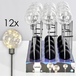 Set de lampes solaires Hilda LED Chrome, 20 lumières