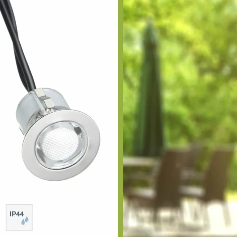 Set de spots encastrables Brilliant Cosa 30 LED Acier inoxydable, 10 lumières