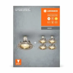 Set Spot encastrable au plafond Luminaires Ledvance LED Nickel mat, 5 lumières