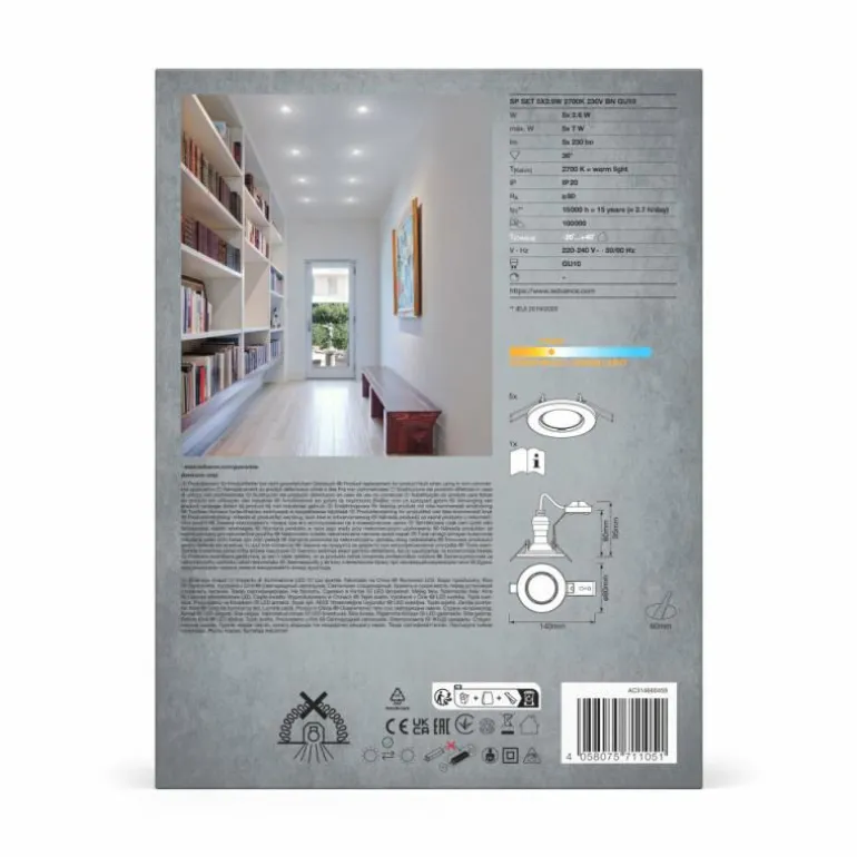 Set Spot encastrable au plafond Luminaires Ledvance LED Nickel mat, 5 lumières