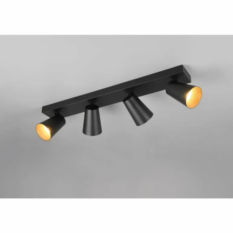Sharp Spot de plafond Luminaires Trio Noir, 4 lumières