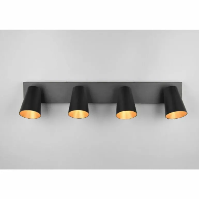 Sharp Spot de plafond Luminaires Trio Noir, 4 lumières