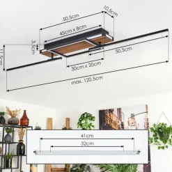 Sigersvik Plafonnier LED Écru, Noir, 1 lumière