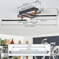 Sigersvik Plafonnier LED Écru, Noir, 1 lumière