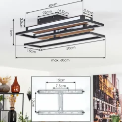 Sigersvik Plafonnier LED Écru, Noir, 1 lumière