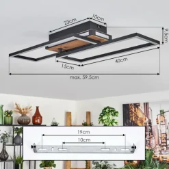 Sigersvik Plafonnier LED Écru, Noir, 1 lumière