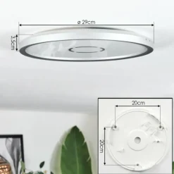 Simonstorp Plafonnier, Panel LED Argenté, Blanc, 1 lumière