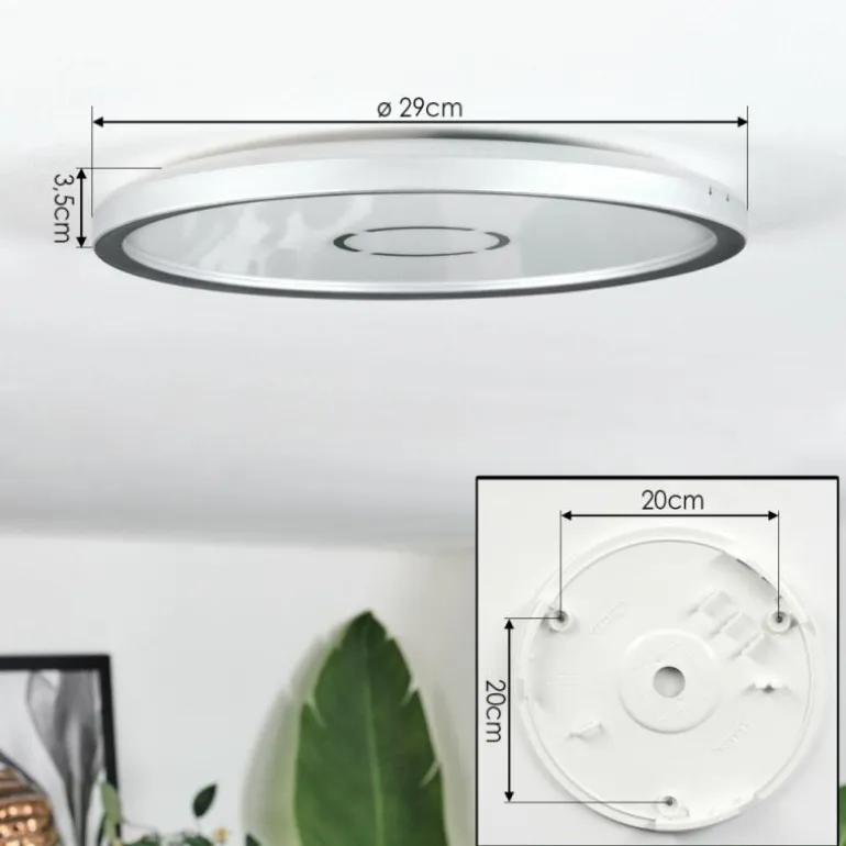 Simonstorp Plafonnier, Panel LED Argenté, Blanc, 1 lumière