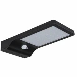 SOLAR Lampe murale d´extérieur, Lampe solaire Luminaires Globo Lighting LED Noir, Transparent, 42 lumières, Détecteur de mouvement