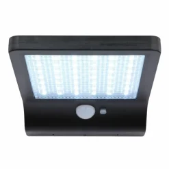 SOLAR Lampe murale d´extérieur, Lampe solaire Luminaires Globo Lighting LED Noir, Transparent, 42 lumières, Détecteur de mouvement