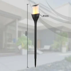 SOLAR Lampe solaire, Eclairage de chemin Luminaires Globo Lighting LED Noir, Transparent, 1 lumière